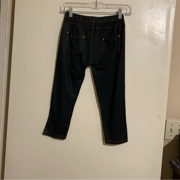 F&F Girls Pull-on Stretch Leggings Jeggings One Size Indigo Dark Blue Fabric. - Picture 9 of 9